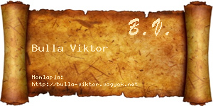 Bulla Viktor névjegykártya